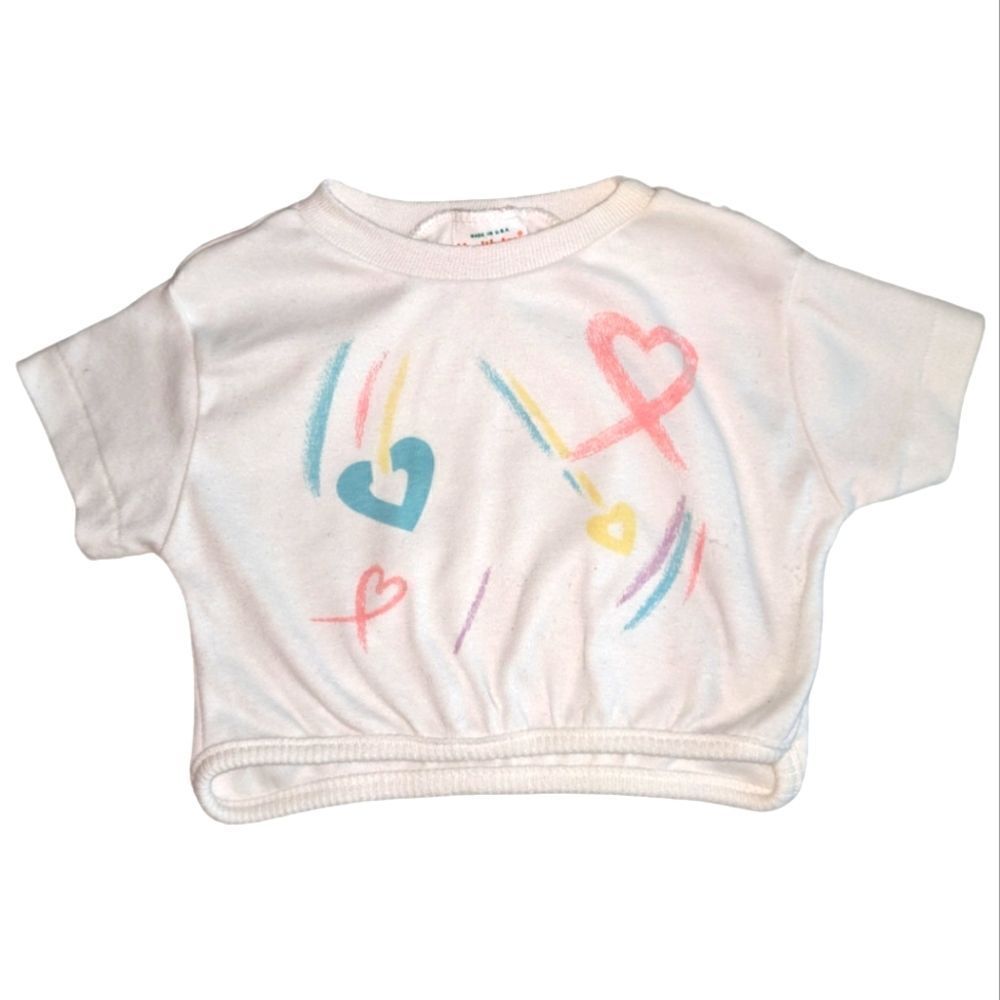 Healthtex vintage white cropped rainbow sweatshirt size 4T